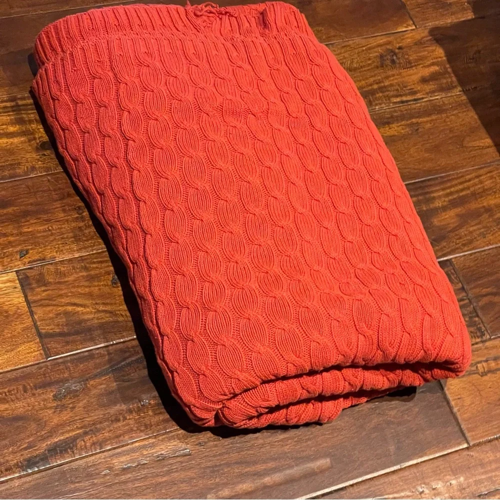 Restoration Hardware cable knit king blanket